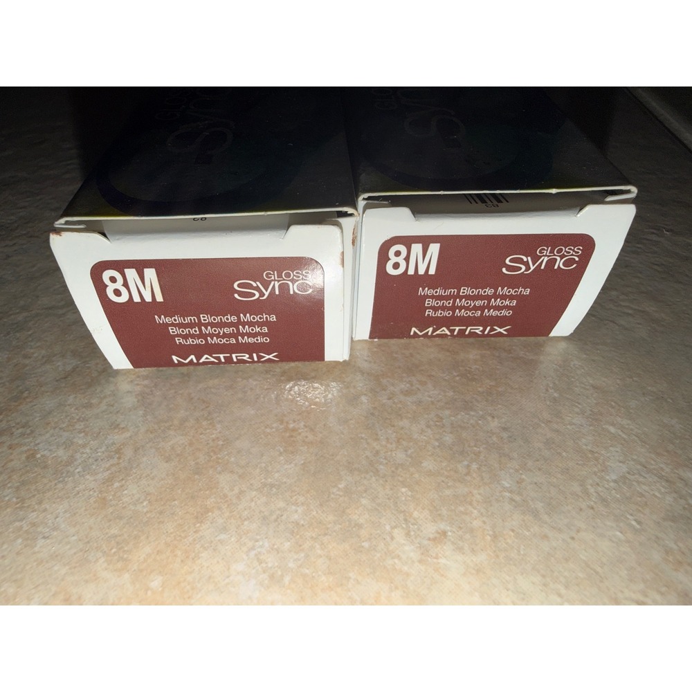 Matrix Gloss Sync Hair Color 8M Medium Blonde Mocha Ammonia Free Demi Gloss 2pk
